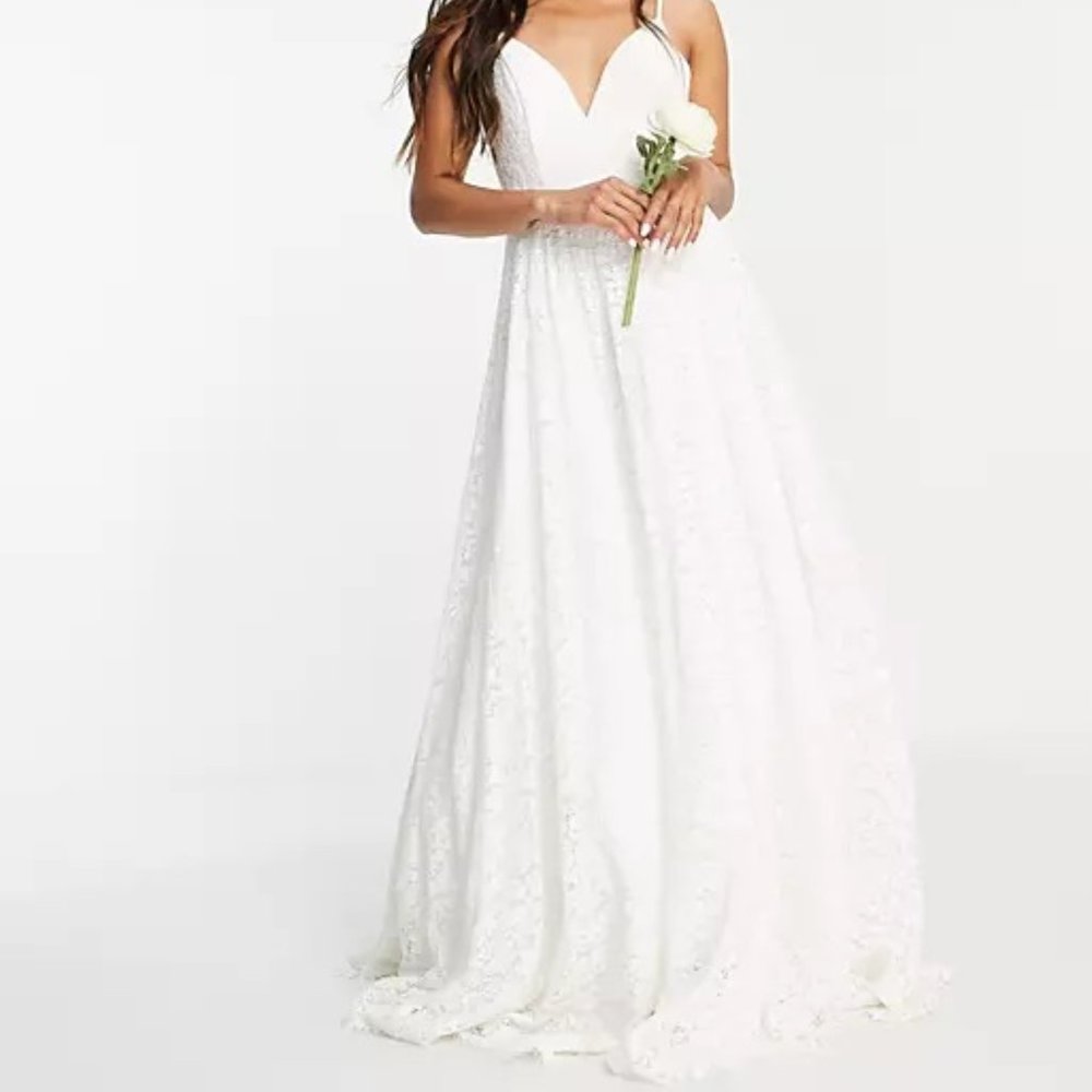 Asos Ariana Lace Cami Bridal Gown, New with Tags.